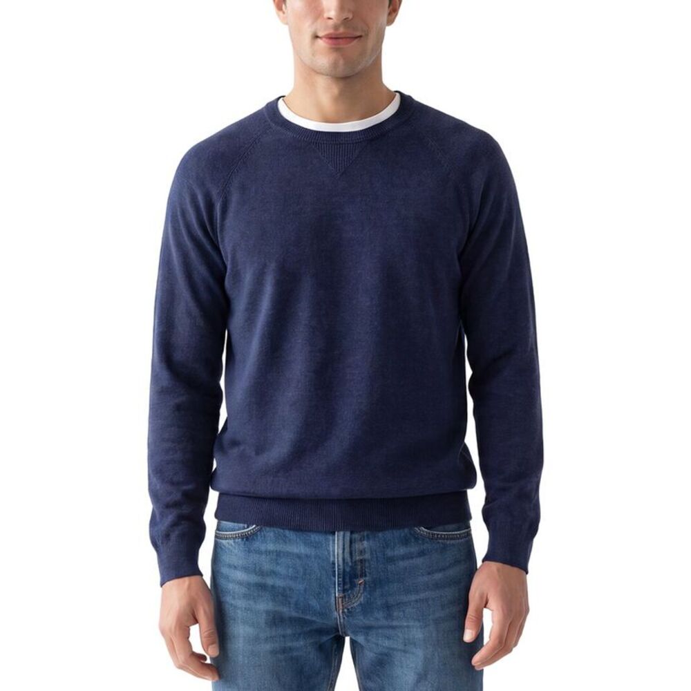 Forte Mens  Cashmere 100% Cashmere Crewneck 100% Cashmere Sweater, Blue